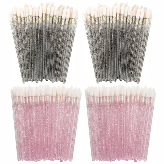 Blushimmer crystal lipstick and eyelash extension applicator wands, 100/300pcs, for makeup and gloss application.