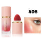 Blushimmer 6-color matte liquid blush set with sponge brush applicators, long-lasting waterproof formula, easy to apply.