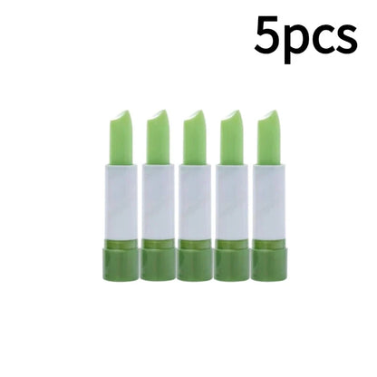 Blushimmer Aloe Vera moisturizing lipstick and lip balm set with nourishing, color-changing, anti-drying formula for soft lips.