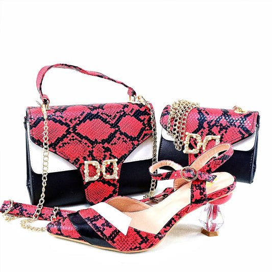 Luxurious EdleessFashion shoes and matching bag set in elegant design, featuring stylish footwear and coordinated handbag.