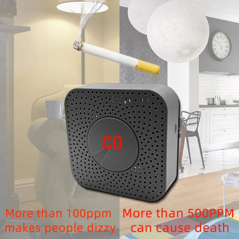 Tuya Smart Carbon Monoxide Sensor Smoke Detection Intelligent Alarm CO Detector Intelligent Life APP