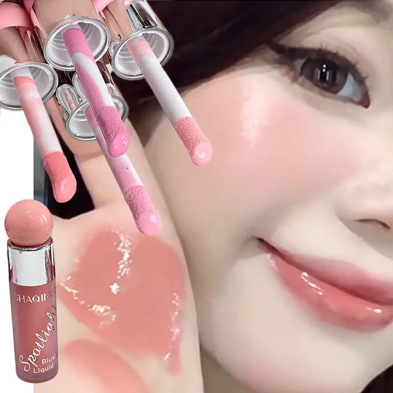 Blushimmer liquid blush in nude pink, water-light jelly formula, with a natural warm and cool tone for Korean-style makeup.