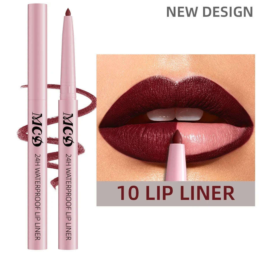 Blushimmer waterproof matte lip liner in sexy red shade, perfect for contouring lips and natural lip makeup.