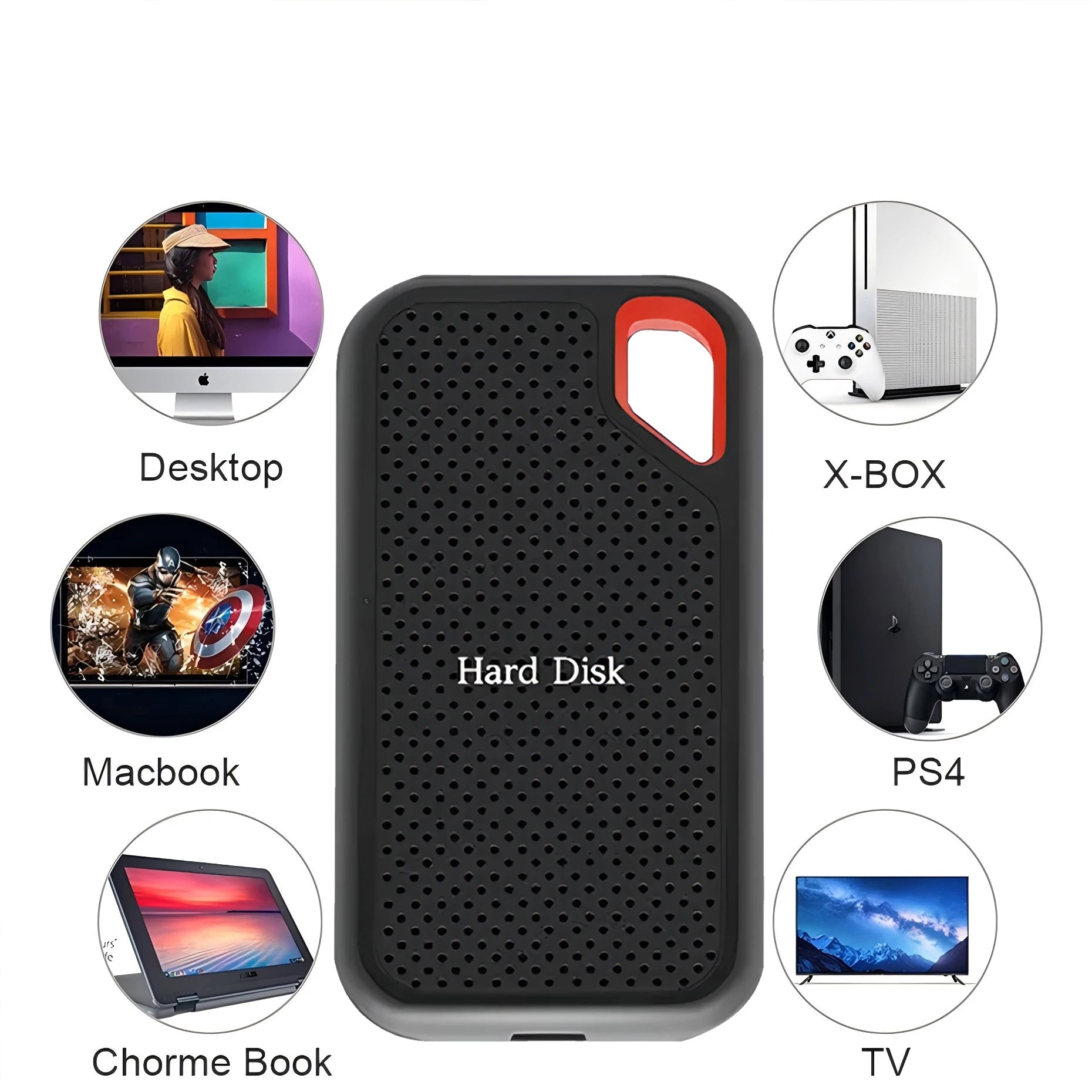 128TB External Hard Drive High Capacity Solid State Hard Drive 4TB Fast Transmission Storage Disk for Desktop MAC Phone