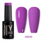 Blushimmer YOKEFELLOW 10ml nude pink gel nail polish in a clear jar, showcasing translucent pink UV gel varnish for long-lasting nails.