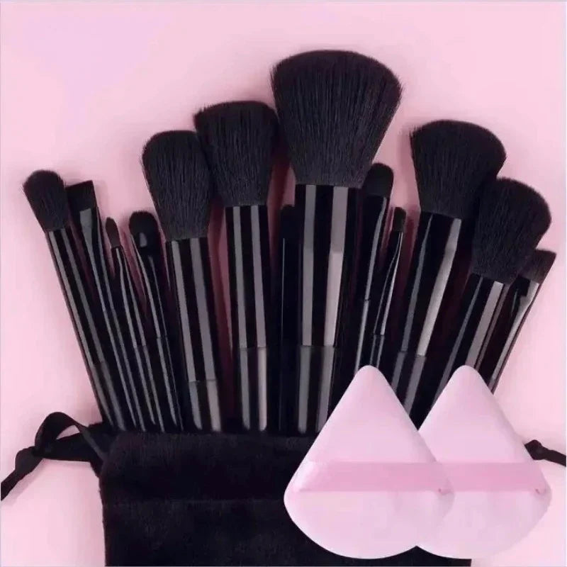Blushimmer vegan makeup brush set with soft fluffy kabuki and blending brushes for foundation, contour, and baking application.