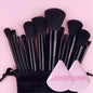 Blushimmer vegan makeup brush set with soft fluffy kabuki and blending brushes for foundation, contour, and baking application.