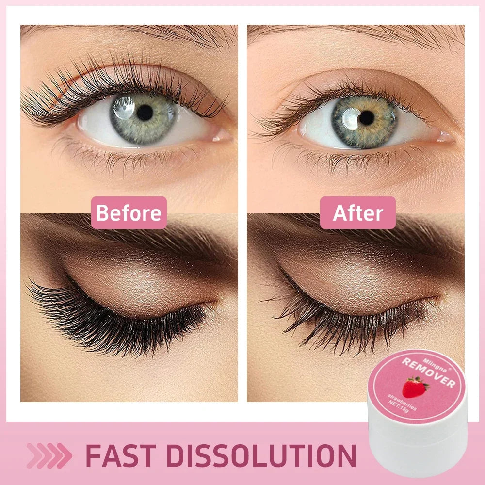 Blushimmer 15g eyelash glue remover cream for lash extensions, professional Korean makeup tool with easy-to-use applicator.