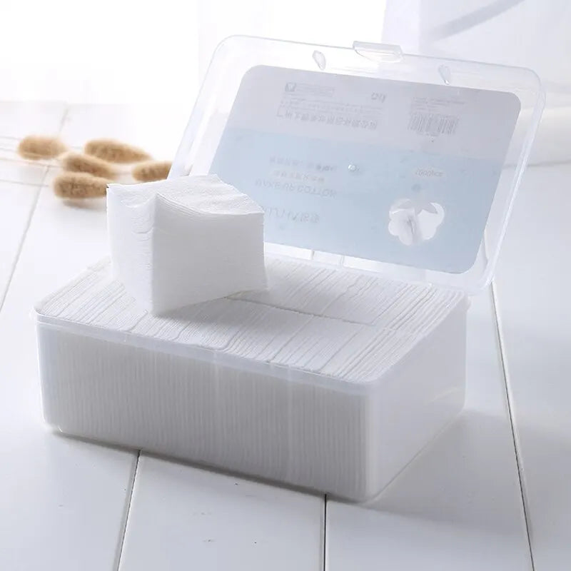 Blushimmer disposable makeup cotton wipes, 1000-piece set, soft facial cleansing pads for makeup removal and skincare.