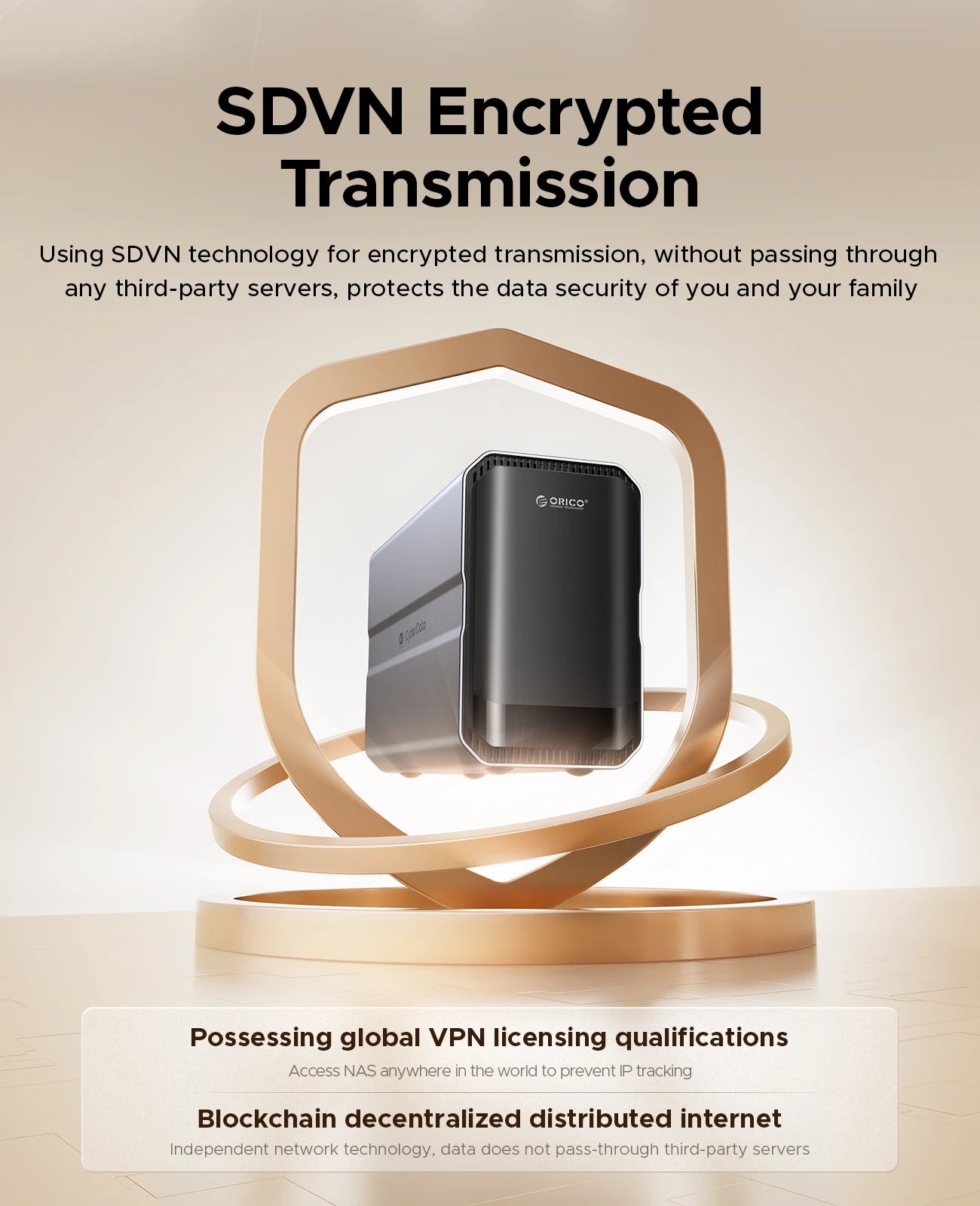 ORICO CyberData Home Storage NAS 2 bay Type-C NAS Multimedia Center Built-in WD RED HDD Hard Drive Data Encryption Remote Access