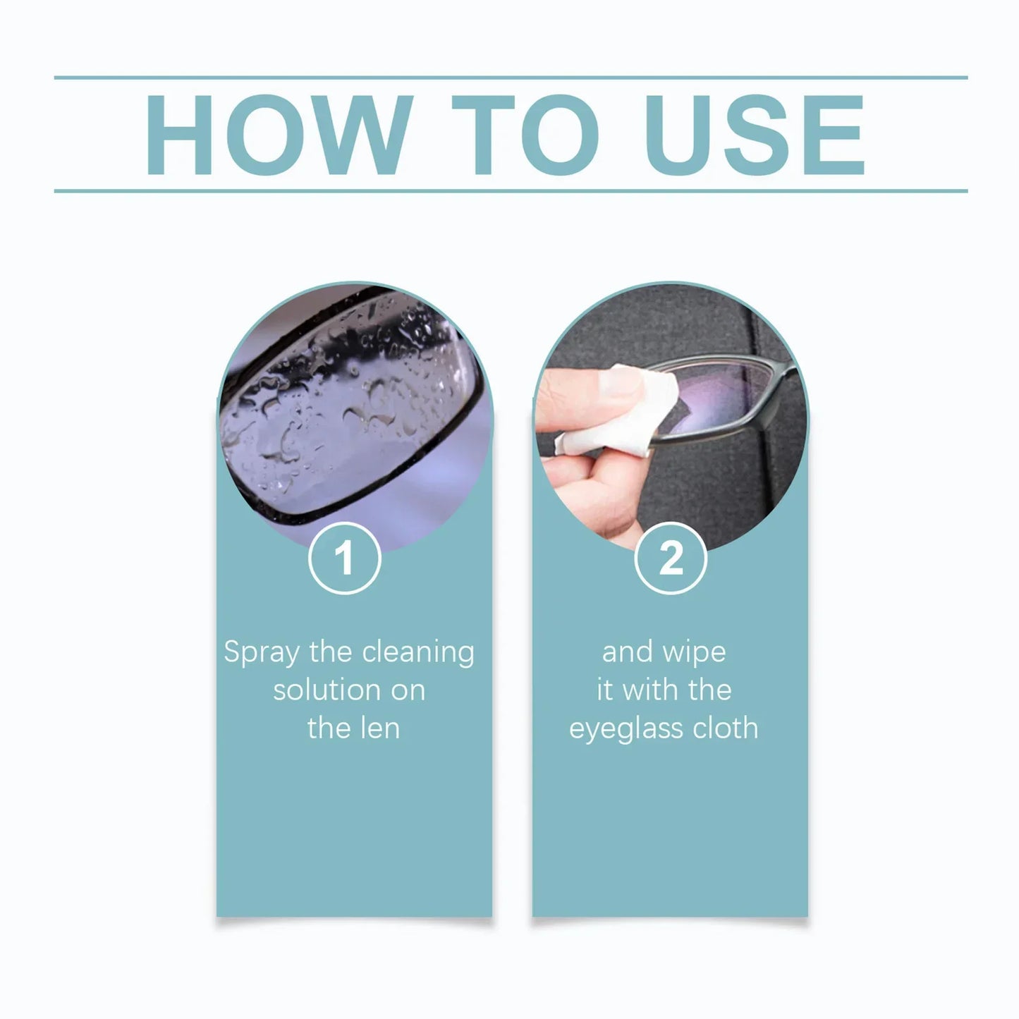 Glasses cleaning solution Glasses cleaning solution Water Eye lenses can be used at all ages Special spray cleaner