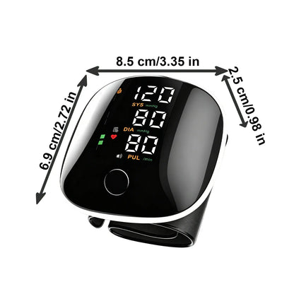 Rechargeable digital blood pressure monitor from NAIL Store with LED display, voice broadcast, memory storage, and heart rate detection.