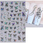 Elegant Butterfly Nail Manicure Stickers Blue Butterflies Leopard Retro Flowers Adhesive Decal Wedding Charm Manicure Tips
