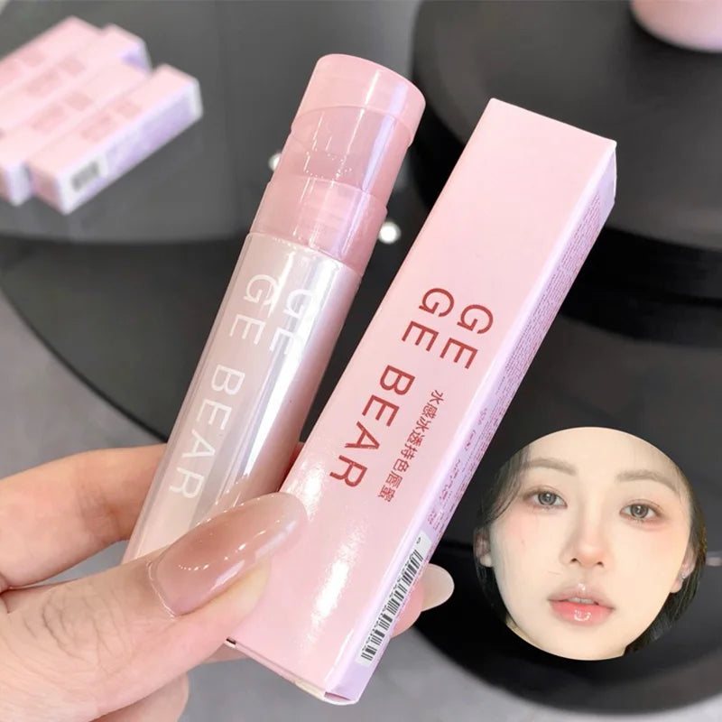 Blushimmer Gege Bear Water Gel Lip Gloss with hydrating formula, clear shine, long-lasting color, and natural finish on lips.