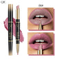 2 IN 1 Lip Liner Waterproof Nude Matte Lipstick Pencil Sexy Red Long Lasting Double Ended Lipliner Makeup Cosmetics For Women