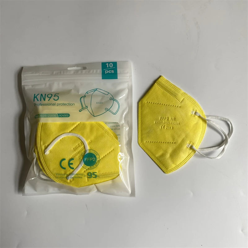 10-200pcs FPP2 Masks Black FFP2 Masks CE Approved ffp2mask Adult 12 Colors Adult Face Mask Dustproof Respirator KN95 Facemask