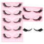 DINGSEN 5 pairs of fluffy, wispy cat eye mink strip eyelashes from Blushimmer, showcasing long, natural-looking false eyelash strips.