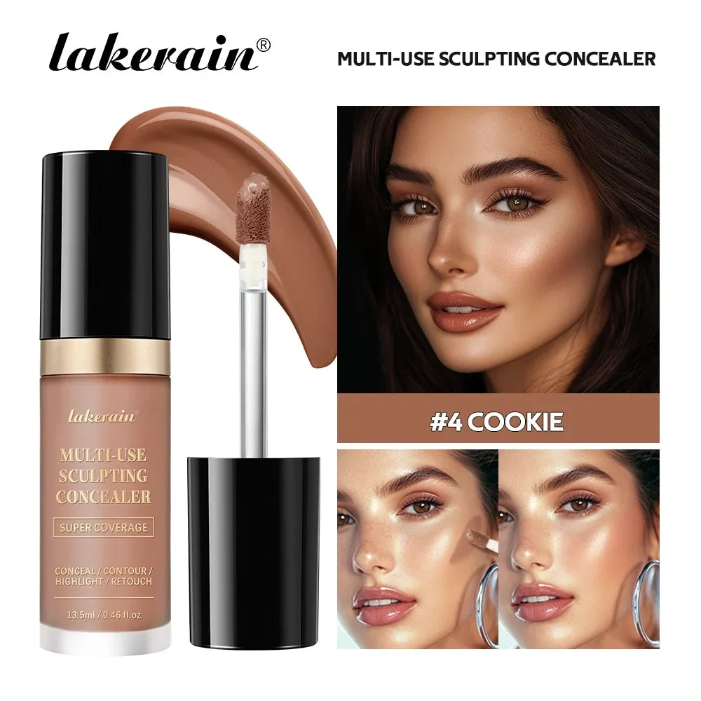 Blushimmer Lakerain waterproof concealer with five shades, matte finish, high coverage for acne scars and dark circles, oil-control foundation