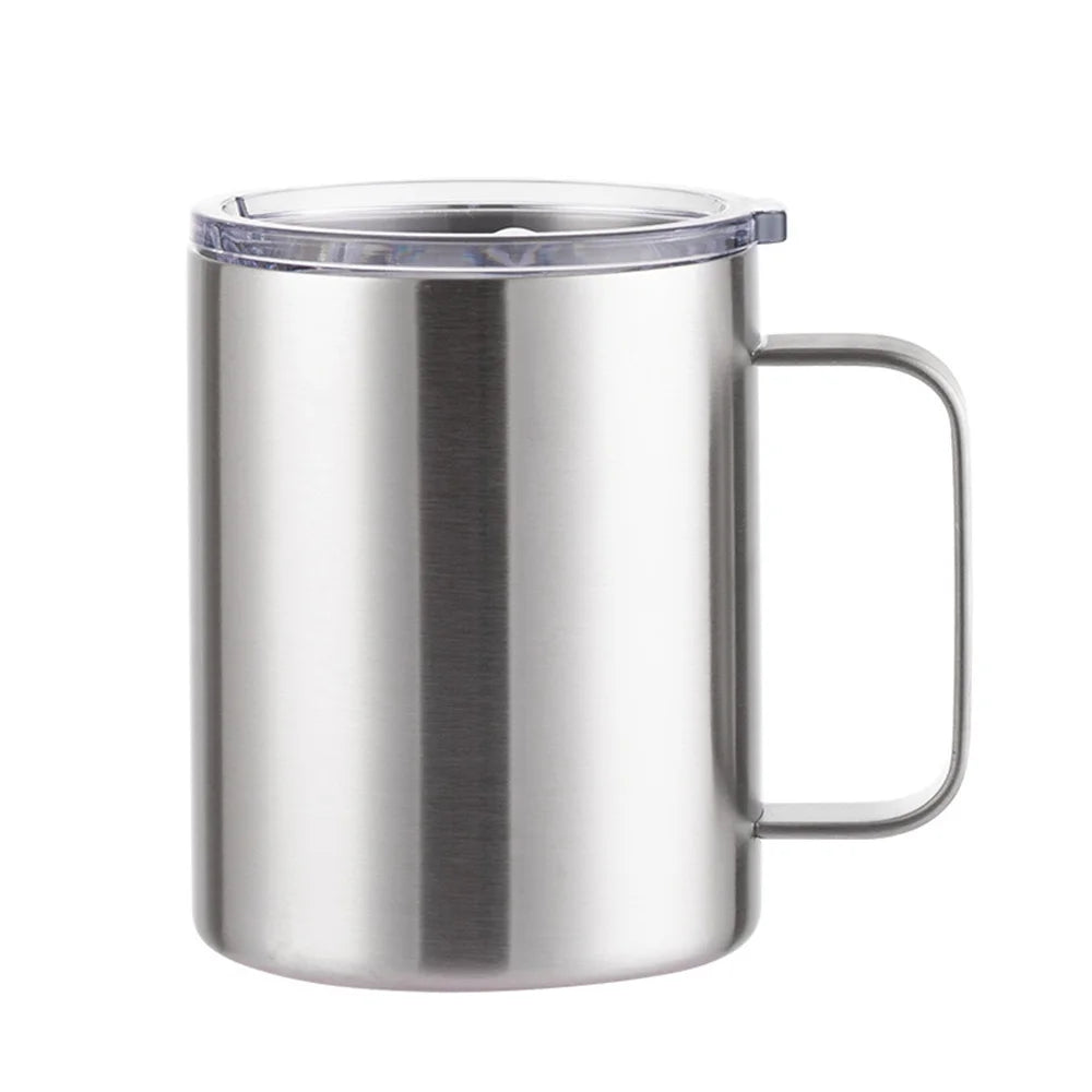 12oz Stainless Steel Mug with Handle Insulated Coffee Cup Insulated Tumbler Sliding Lid Gift for Camping, Office, Home, School