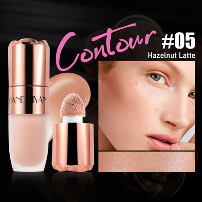 Blushimmer Liquid Highlighter Stick Rose Glow with soft sponge tip for easy application, 3D contour, long-lasting face and body makeup.