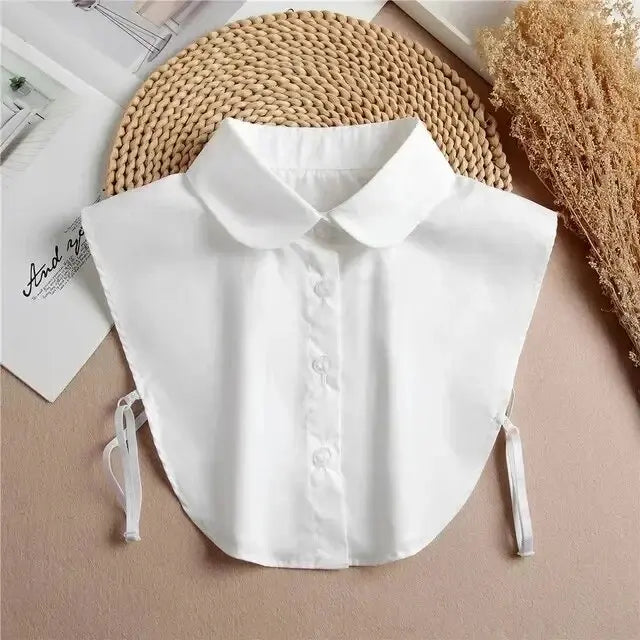 Fashion 2025 Front Tie White Fake Collar for Women Stand Detachable Collar Fake Girls Vintage Lace Ladies False Blouse Collar