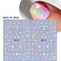 Colorful Blushimmer nail art stickers featuring flowers hearts cherries strawberries bows butterflies for kawaii manicure decoration.