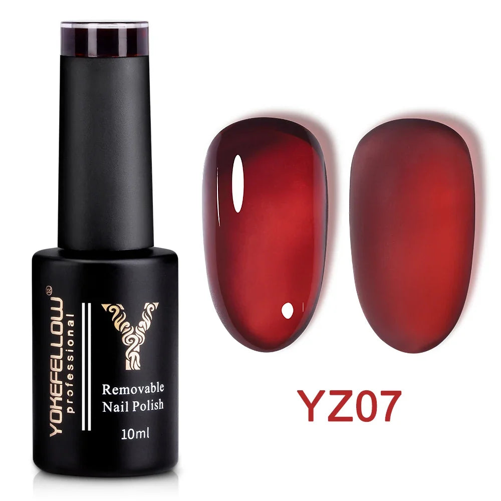 Blushimmer YOKEFELLOW 10ml translucent pink gel nail polish in a jar, high-quality soak-off UV gel for long-lasting manicures