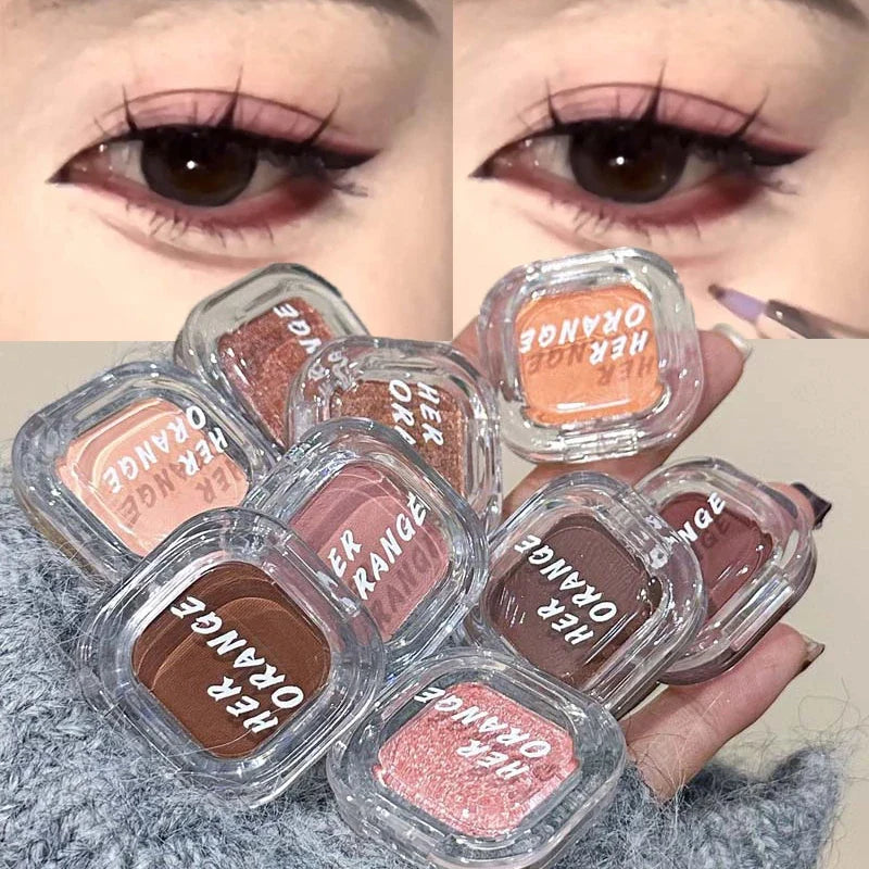 Monochrome Eyeshadow Palette Matte Wine Red Brown Eye Shadow Smoky Pearl Glitter Earth Low Saturation Matte Eye Shadow Makeup