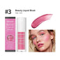 Blushimmer Beauty Liquid Blush in peach-orange with velvet matte finish, waterproof cream cheek tint, 4ml, natural face pigment