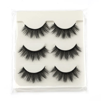 3/5 Pairs Hot Sale Natural Long 3D Mink Lashes Soft Short Faux Cils Handmade Fake Lashes Makeup Tool Eyelash Extension maquiagem