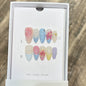 Set of 10 Blushimmer French almond press-on nails with floral design, wearable fake nails for easy manicures and stylish Uñas.
