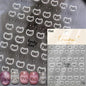 White Halo Dyeing Cat Face Cup Black Orange Toy Umbrella Love Heart Kitty Cake Embossed Relief Nail Art Stickers Manicure Decals