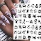 Black and white Blushimmer nail art stickers featuring sexy woman and girl designs for press-on nails and body decoration.