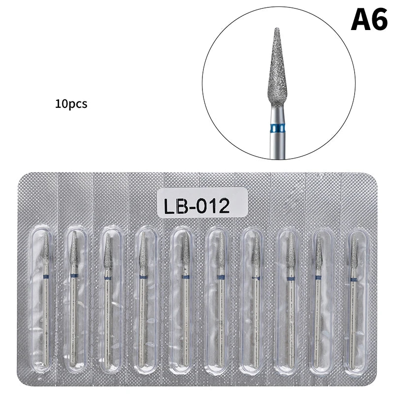 10Pcs Diamond Milling Cutter For Manicure Electric Nail Drill Bits Accessory Pedicure Machine Nail File Gel Remover Tool