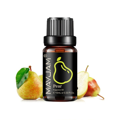 Blushimmer MAYJAM fruit essential oil bottle with cherry, banana, papaya, grape, and other fruit fragrance oils for diffuser and candles.