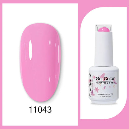Clou Beaute 15ml neon gel nail polish base and top coat in red, black, white, green, with velvet finish, semi-permanent, 400 colors.