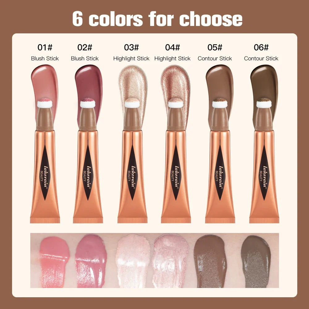Blushimmer liquid contouring and highlighting stick with matte finish, designed for nose shadowing and facial highlighting.