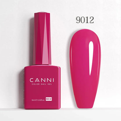 Blushimmer CANNI Hema Free Nail Gel Polish Fall Collection with semi-permanent diamond long-wear top coat in vibrant red and jelly nude.