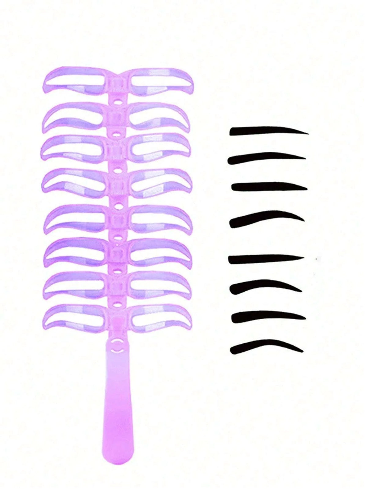 Reusable 8-in-1 Eyebrow Template Set by Blushimmer with shaping tools and accessories for eyebrow makeup and styling.