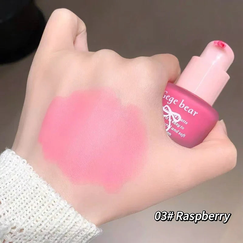 Blushimmer Gege Bear Light Blush liquid blush with moisturizing, whitening, and brightening effects, featuring a natural rosy shade.