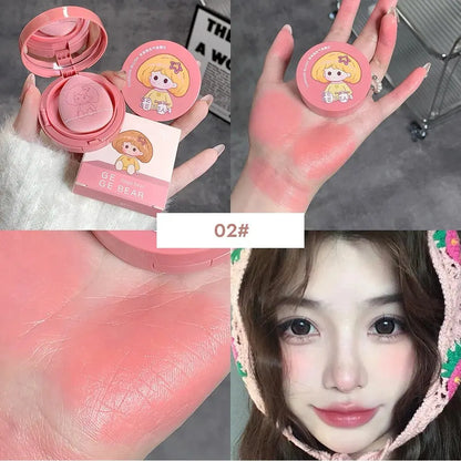 Blushimmer Cushion Blush in blush shade with powder puff, long-lasting, blendable, and non-sticky makeup blusher.