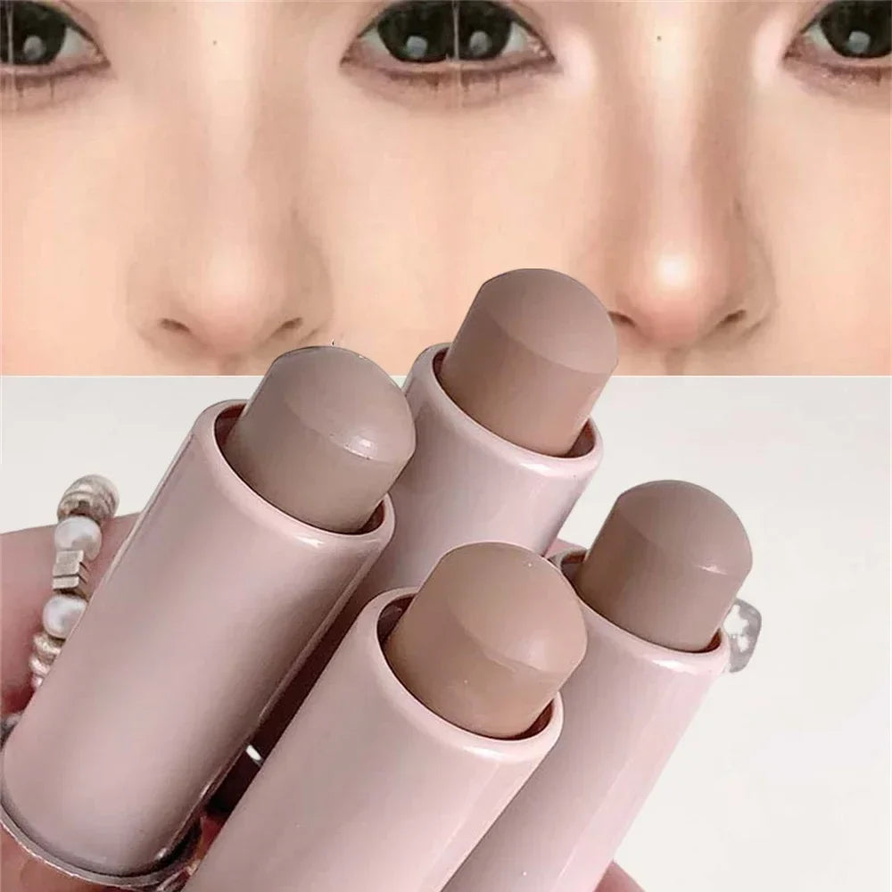 Blushimmer moisturizing matte concealer contour stick with 3D nose shadow, waterproof face highlighter and brightening makeup application