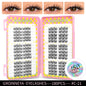 Blushimmer GROINNEYA eyelash clusters tray with 320 natural mixed volume extension lashes for professional eyelash enhancement.
