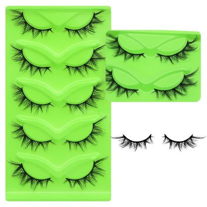 Blushimmer DINGSEN 5 pairs fluffy cat eye mink eyelashes with wispy, natural look strip lashes for a long, elegant eyelash style.