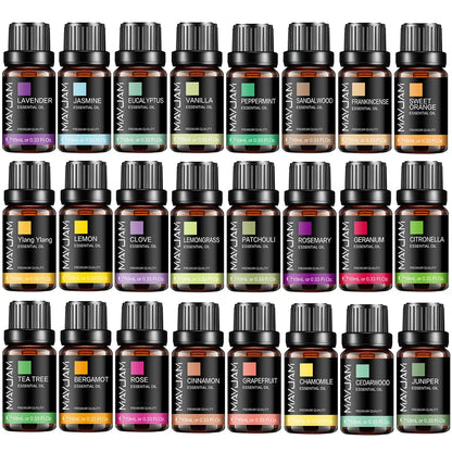 MAYJAM 10ML Essential Oil Lavender Jasmine Eucalyptus Vanilla Sandalwood Bergamot Rosemary Citronella Cinnamon Fragrance Oil