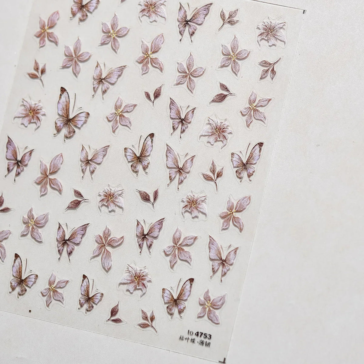 Blushimmer Jelly Butterfly 5D nail art sticker with rhinestones and shiny insect design for DIY manicure decoration.