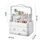 Blushimmer cosmetics receiving box with dust-proof cover and drawer, desktop makeup organizer for skincare products and household storage