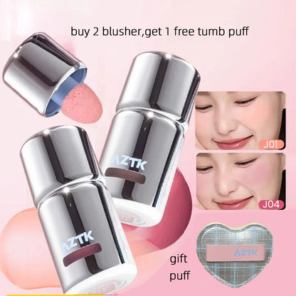 Blushimmer AZTK Blush Designer Color face makeup with natural, long-lasting liquid and cream blush for a glossy, moisturized look