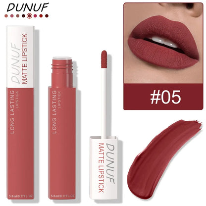 Blushimmer dark purple liquid lipstick with matte velvet finish, waterproof, long-lasting, resistant to fading, non-stick lip gloss.