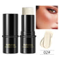 Blushimmer highlighting and bronzer stick with face brightening, blush, rouge, concealer, and contouring for a natural makeup look.